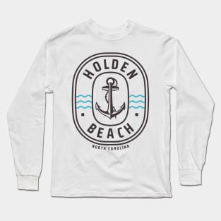 Holden Beach, NC Anchor Ocean Waves Long Sleeve T-Shirt